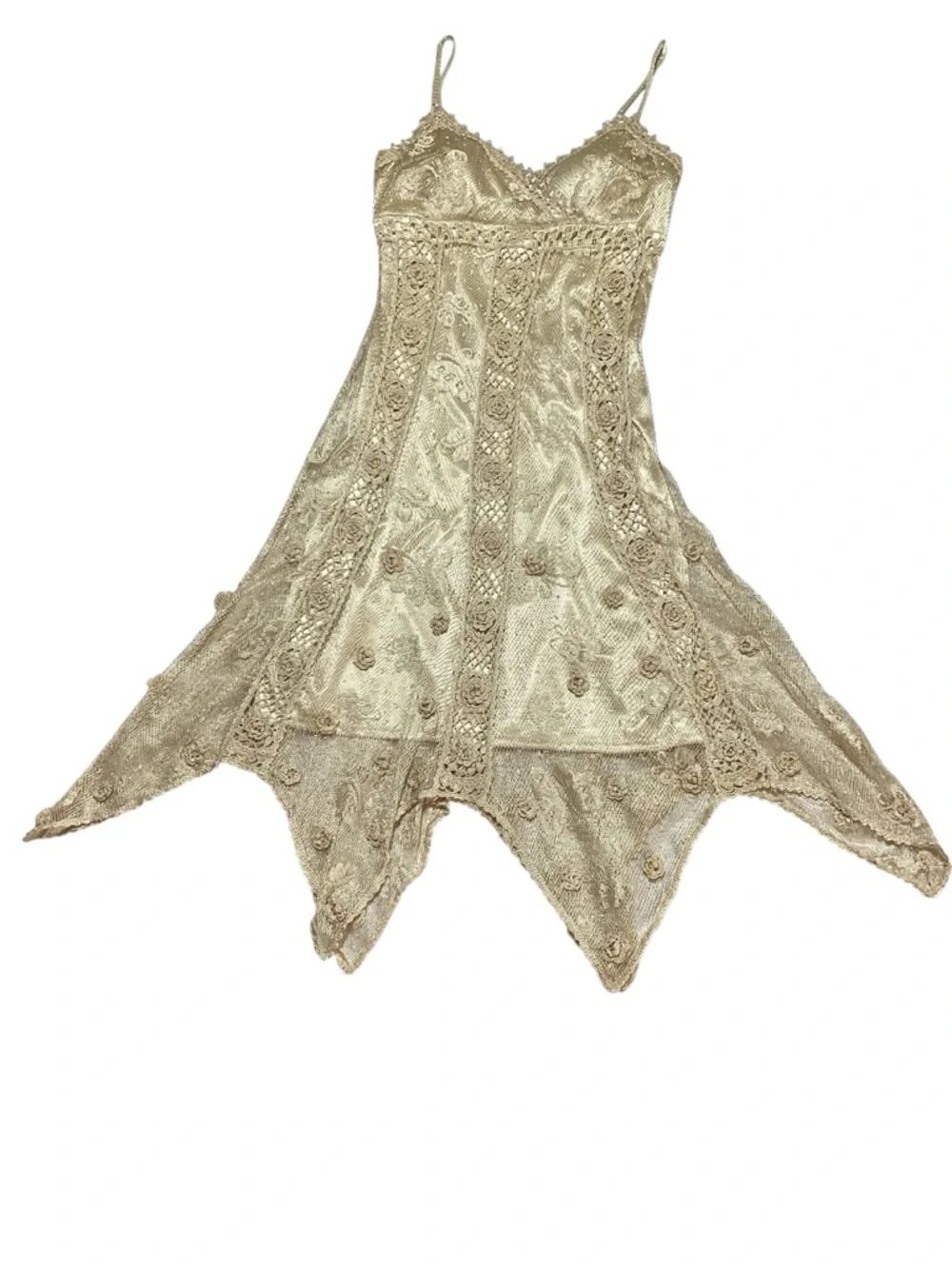 Sue Wong  Crochet Asymmetrical Slip Midi Dress - Picture 4 of 16